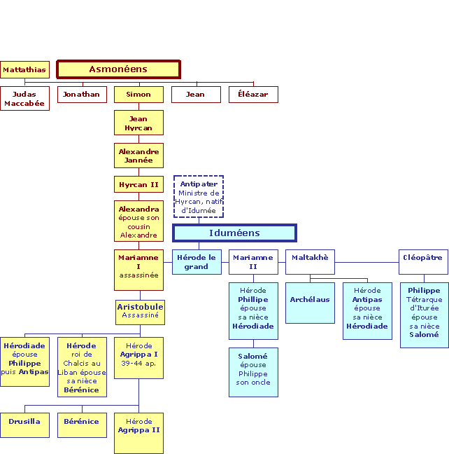 Abre gnalogique des Asmonens et des Idumens